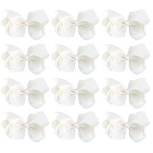 12pc Baby Girls Teens Women Solid 8" Hair Bows
